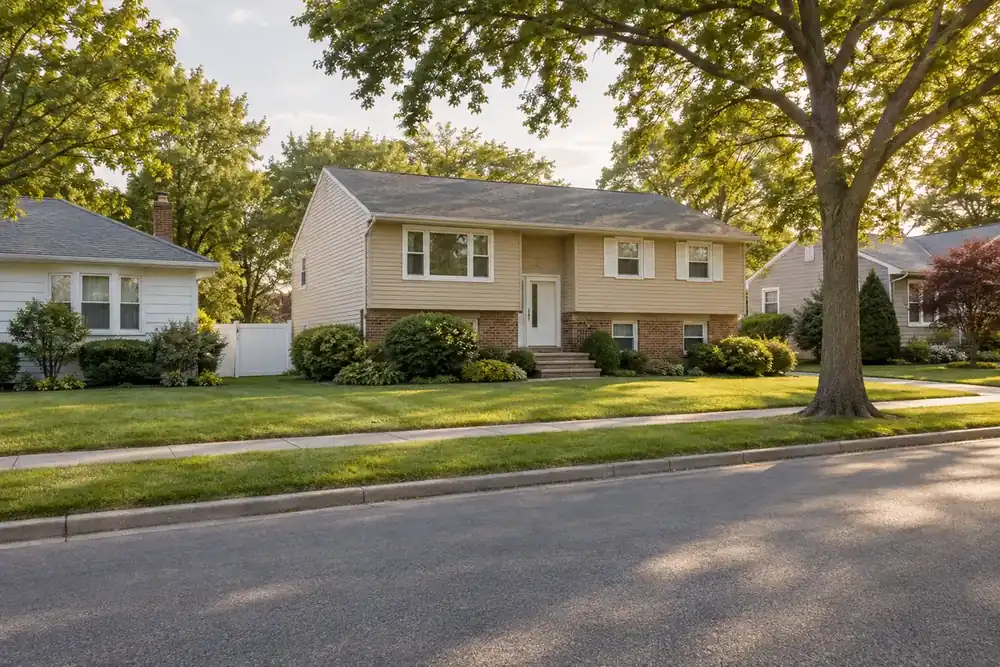 Illustration of a typical residential street in the Bellmore, NY area