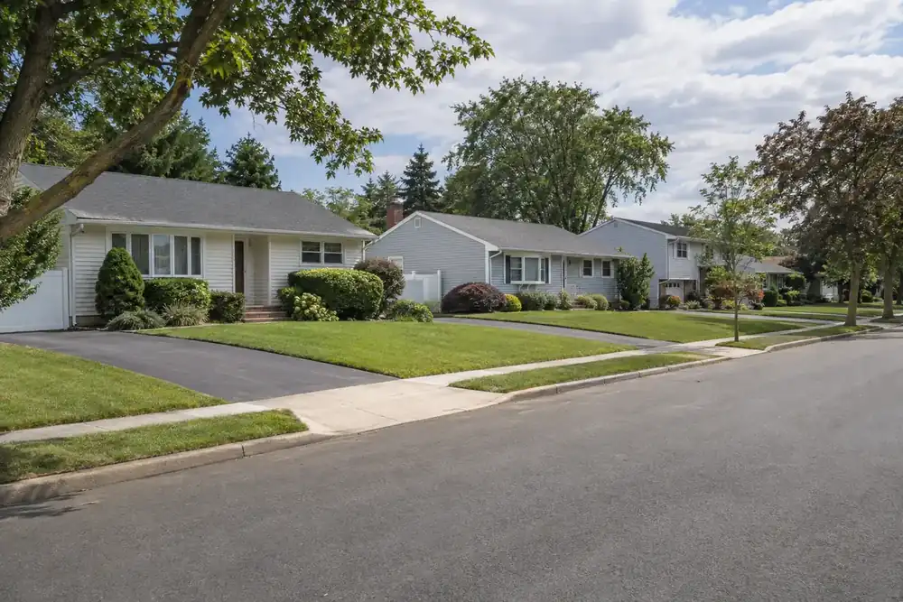 Illustration of a typical residential street in the Copiague, NY area