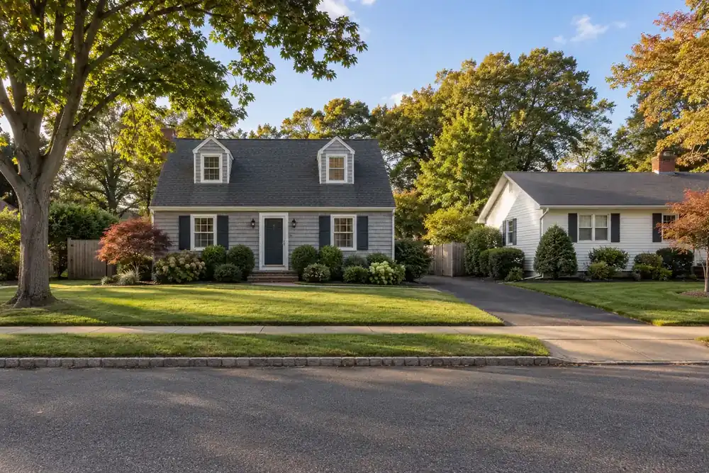 Illustration of a typical residential street in the East Islip, NY area