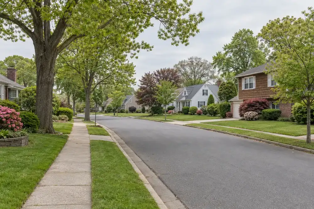 Illustration of a typical residential street in the East Massapequa, NY area