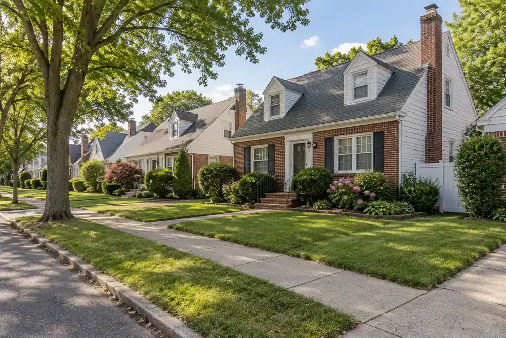 Illustration of a typical residential street in the Franklin Square, NY area