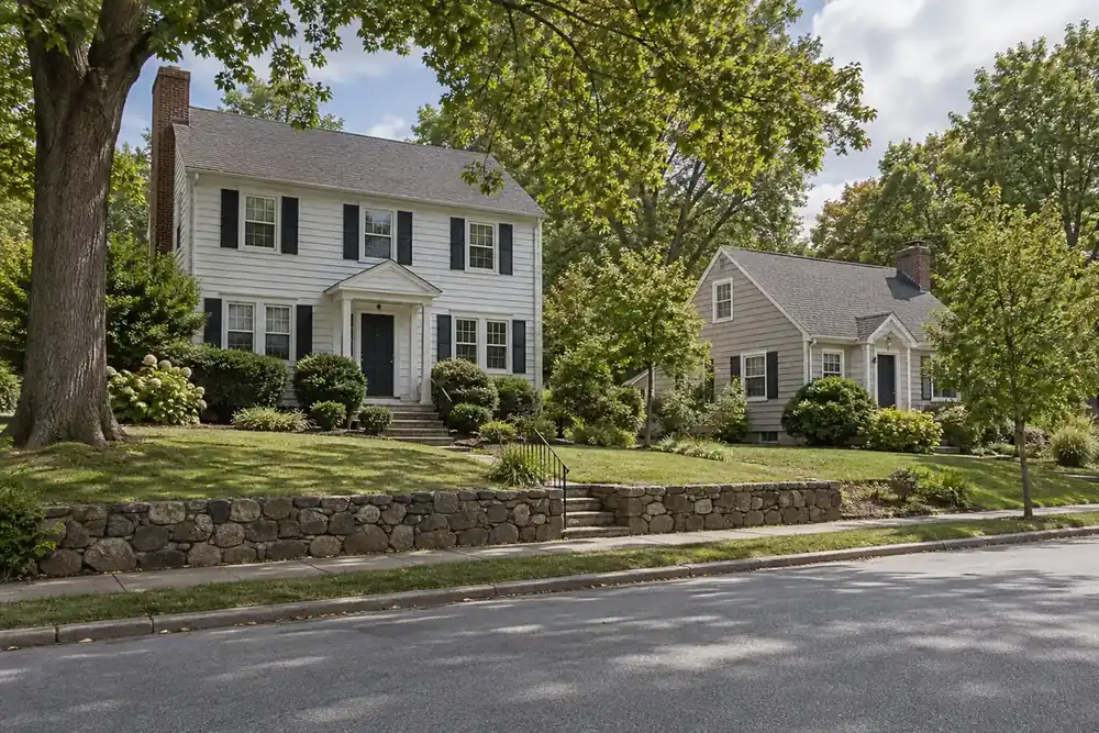 Illustration of a typical residential street in the Mamaroneck, NY area