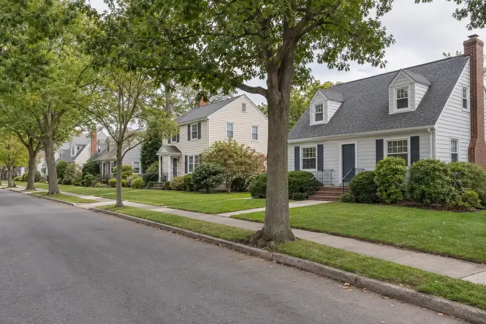 Illustration of a typical residential street in the Mineola, NY area