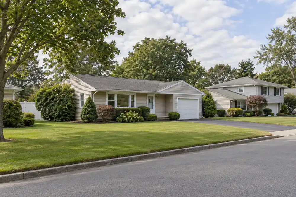 Illustration of a typical residential street in the North Bay Shore, NY area