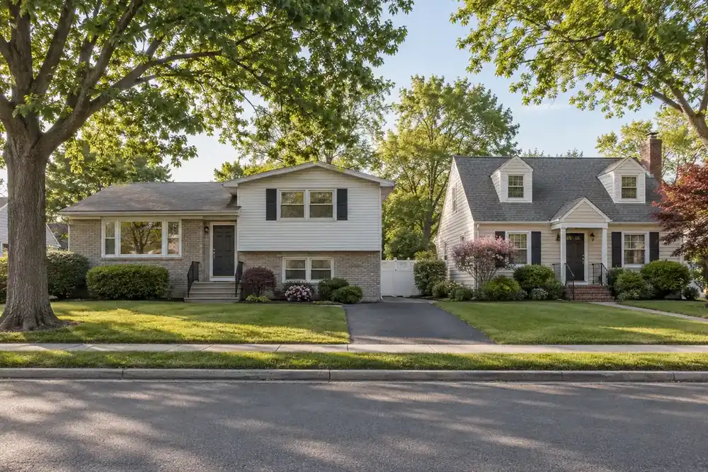 Illustration of a typical residential street in the North Bellmore, NY area