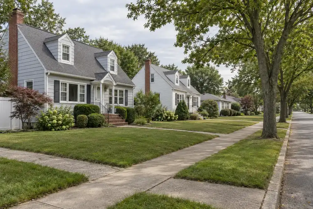 Illustration of a typical residential street in the Seaford, NY area