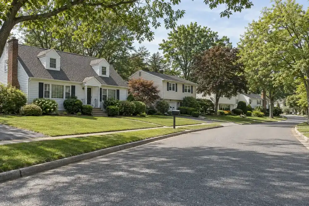 Illustration of a typical residential street in the Syosset, NY area