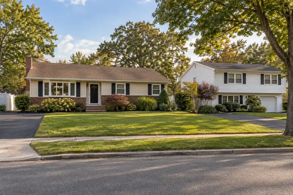 Illustration of a typical residential street in the West Islip, NY area